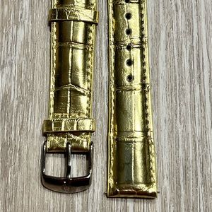 Gold Alligator Michele Watch Band - 18mm